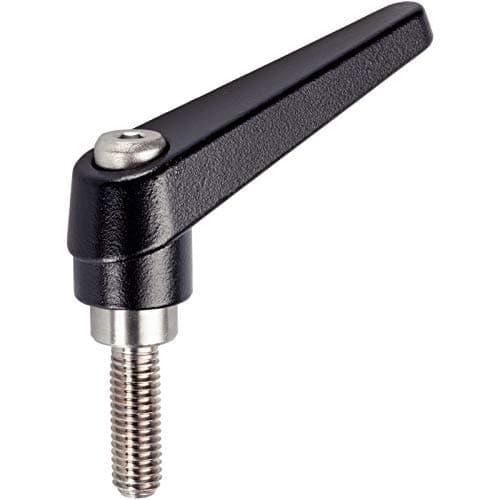 HALDER 24390.0084 Adjustable Clamping levers, Black, d1=14 mm / d2=M5 / l1=32 mm