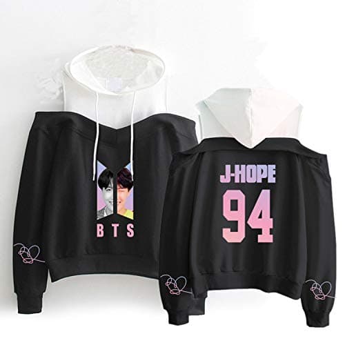 Kpop BTS Off Shoulder Hoodie Love Yourself Pullover Jacket Jungkook Jimin Blouse Sweatshirt