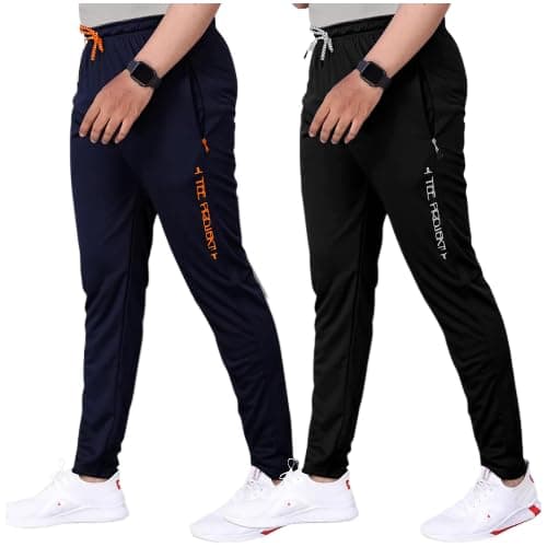 Pinkmint Men Combo Track Pant with Lycra Elastic Jogger Suitable for Active Wear, Jogger Yoga Wear, Sports (Pack of 2)