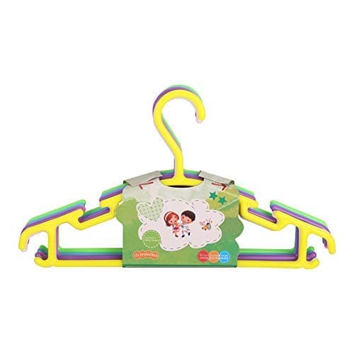Ineffable Non-Slip Multi Color Tubular Children's Hangers for Kids Baby Infant Toddler with Plastic Hanger Straps (Set of 12)
