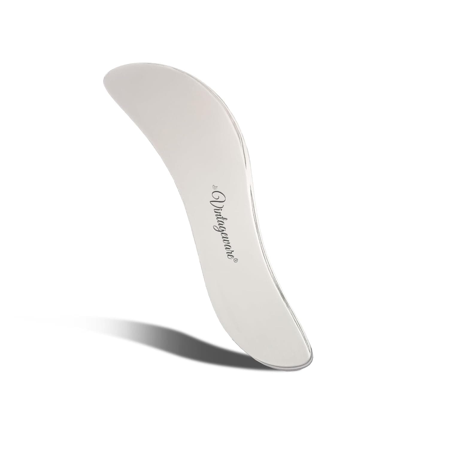 Vintageware® Stainless Steel Gua Sha Tool – IASTM Scraper for Acupressure, Muscle Recovery, Face & Body Massage, Trigger Point Therapy (S-Shaped)