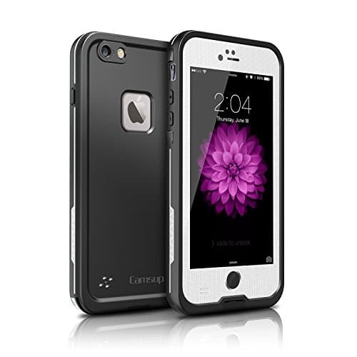 Waterproof case, 4.7 inch Waterproof Case Cover Shell Full Sealed Protection IP68 6.6ft Shockproof Snow Rain Dirt Dust Proof Ultra Slim Body with Built-in HD Screen Protector for iPhone 6 6S - White