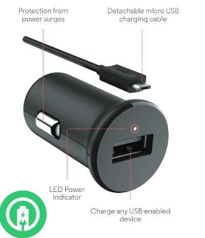 Turbo Fast Powered 15W Xiaomi Mi Note Pro Smartphone Car Charger with Detachable Hi-Power MicroUSB Cable!