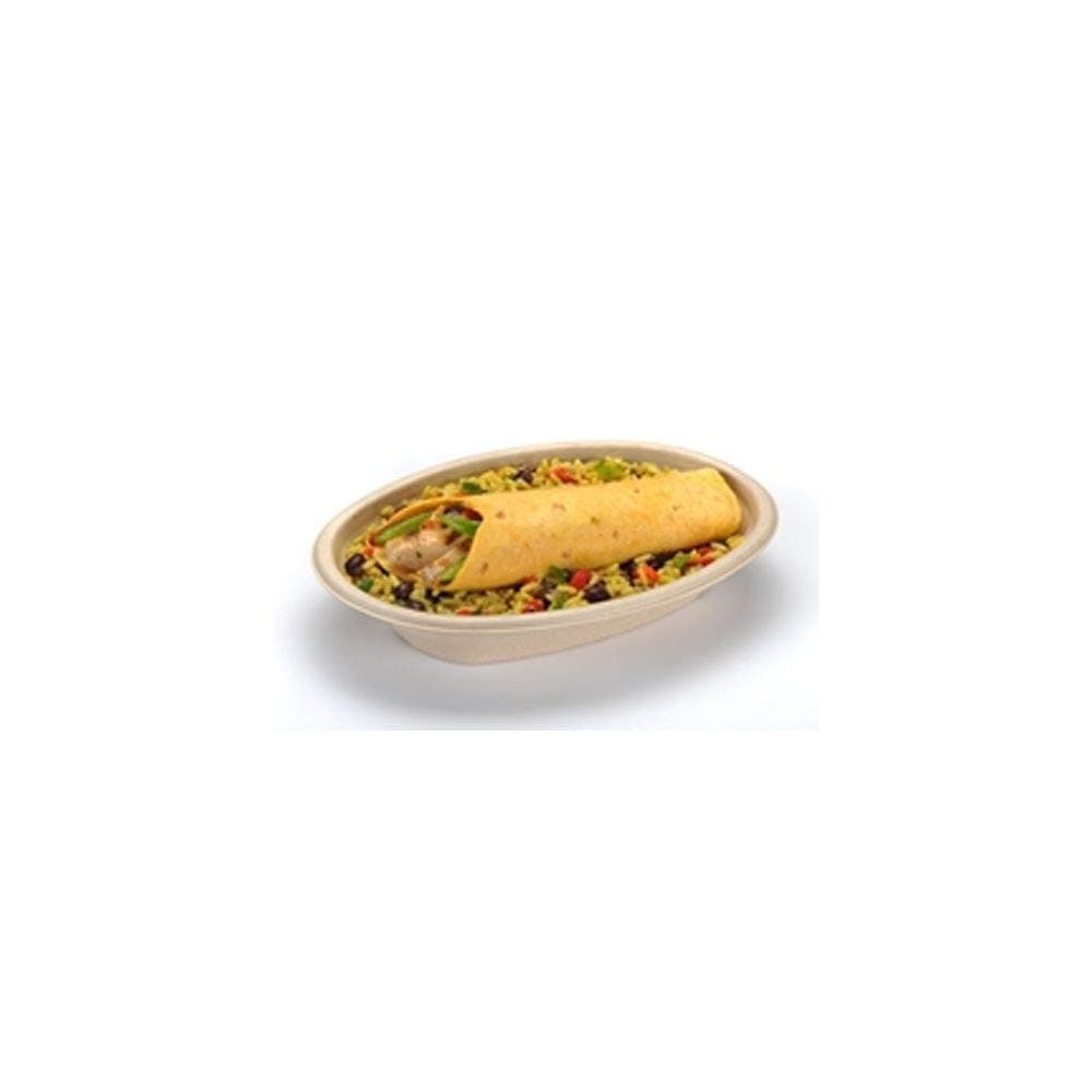 Sabert 497BB300 TerraPac Burrito Oval Pulp Bowl - 300 / CS