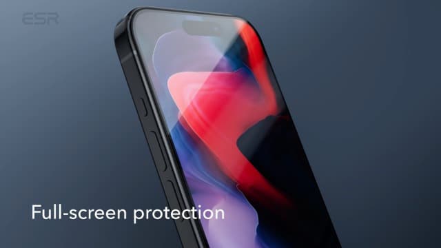 ESR Armorite Screen Protector Set for iPhone 15 Pro Max, Ultra-tough Tempered Glass, Easy Installation Frame, 3-Pack with 1 Set of Individual Camera Lens Protectors