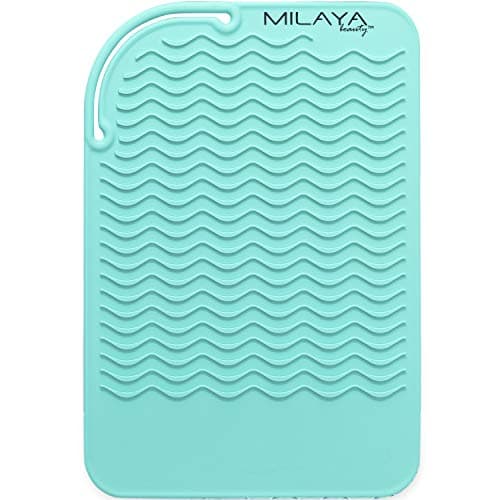 Vanity Accessories Heat Resistant Mat – Silicone Flat Iron & Curling Iron Holder, Non-Slip Vanity Mat & Hot Tool Mat for Home, Salon, or Travel Use