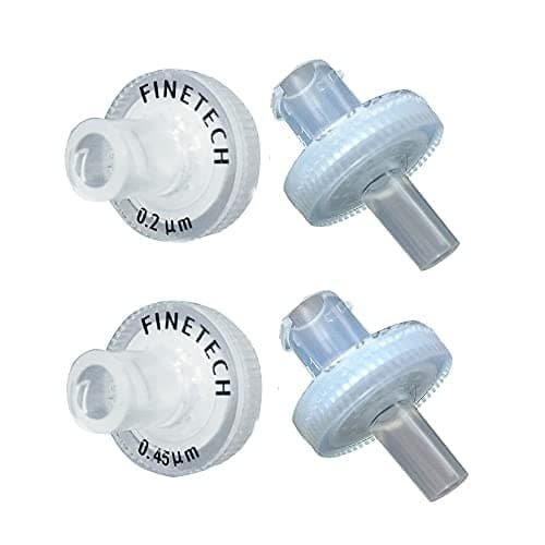 Hydrophilic PVDF Syringe Filters 13mm Diameter 0.22μm Pore Size for Laboratory Filtration by Finetech (Pack of 100) Made in Taiwan (PVDF 13mm 0.22um, 100)