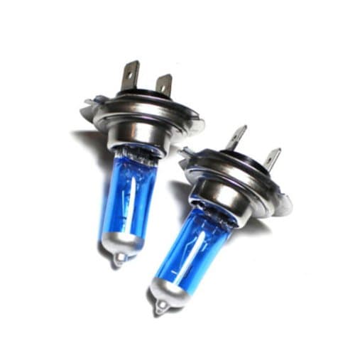 2 x H7 100w Super White Headlight Bulbs 12V Xenon Look, Halogen Upgrade (1 Pair)
