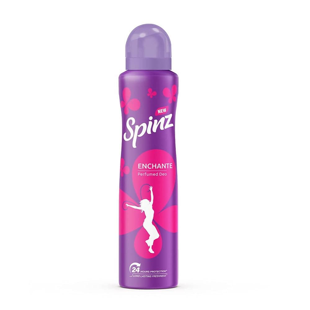 - SpinZ Liquid Enchante Perfumed Deo For Women, With International Fragrances For Long Lasting Freshness And 24 Hours Protection From Odour Causing Bacteria, 200Ml