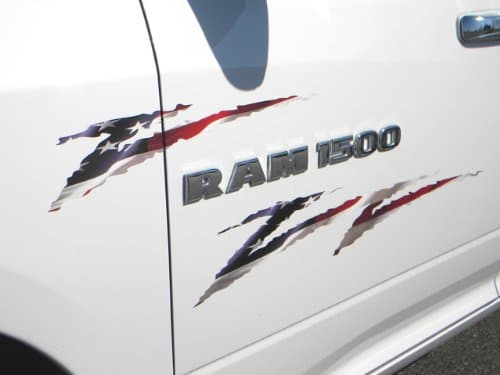 East Coast Vinyl Werkz Patriotic Ripped Stripe Decals - 4 Piece Set - American Flag