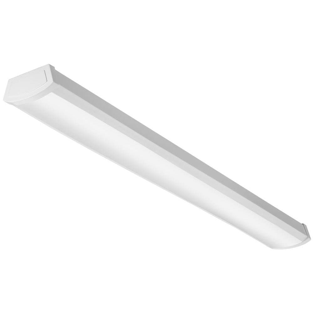 Lithonia Lighting 4 Foot LED Light Fixture, Low-Profile LED Wraparound Flush Mount Ceiling Light, 3500K Neutral White, 120V, 48-Inch (FMLWL 48 835)