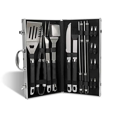 Monbix Professional BBQ Accessories Tool Set,Stainless Steel Grill Accessories Set,BBQ Accessories Barbecue Grill Set - 19 Pcs with Case