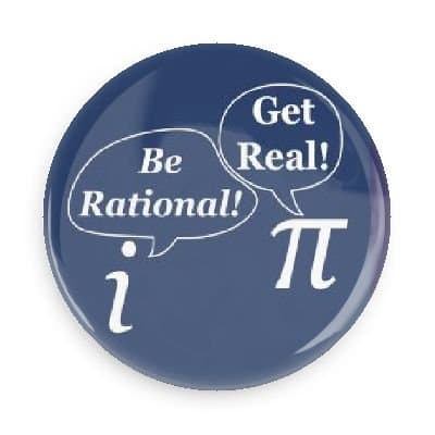 Funny Magnets; Math Humor: "I" Be Rational, π" Get Real! 3.0 Inch Refrigerator Magnet