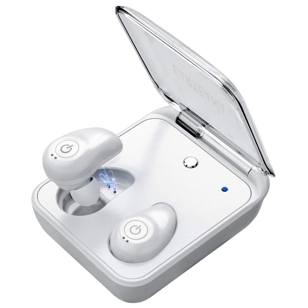 True Wireless Earbuds Bluetooth 5.0, Lastest Hi-Fi Stereo Sound Mini TWS Earphones Headphones, Dual Built-in Mic Auto Pairing Sport Headphones with 2000mAh Charging Case for iOS/Android