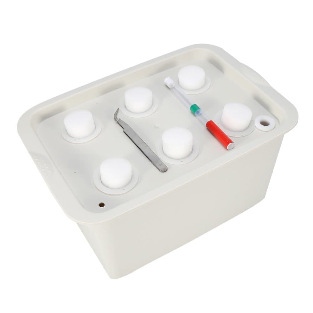 Hydroponic Grow Kit, 6 Holes Plant Site Hydroponic System Grow Kit Suitable for Home, Bubble Indoor Outdoor Garden Cabinet Box(Gray)