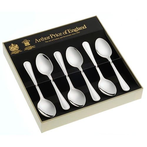 Arthur Price of England 6-Piece Britannia 25 Year Silver Plated Teaspoons