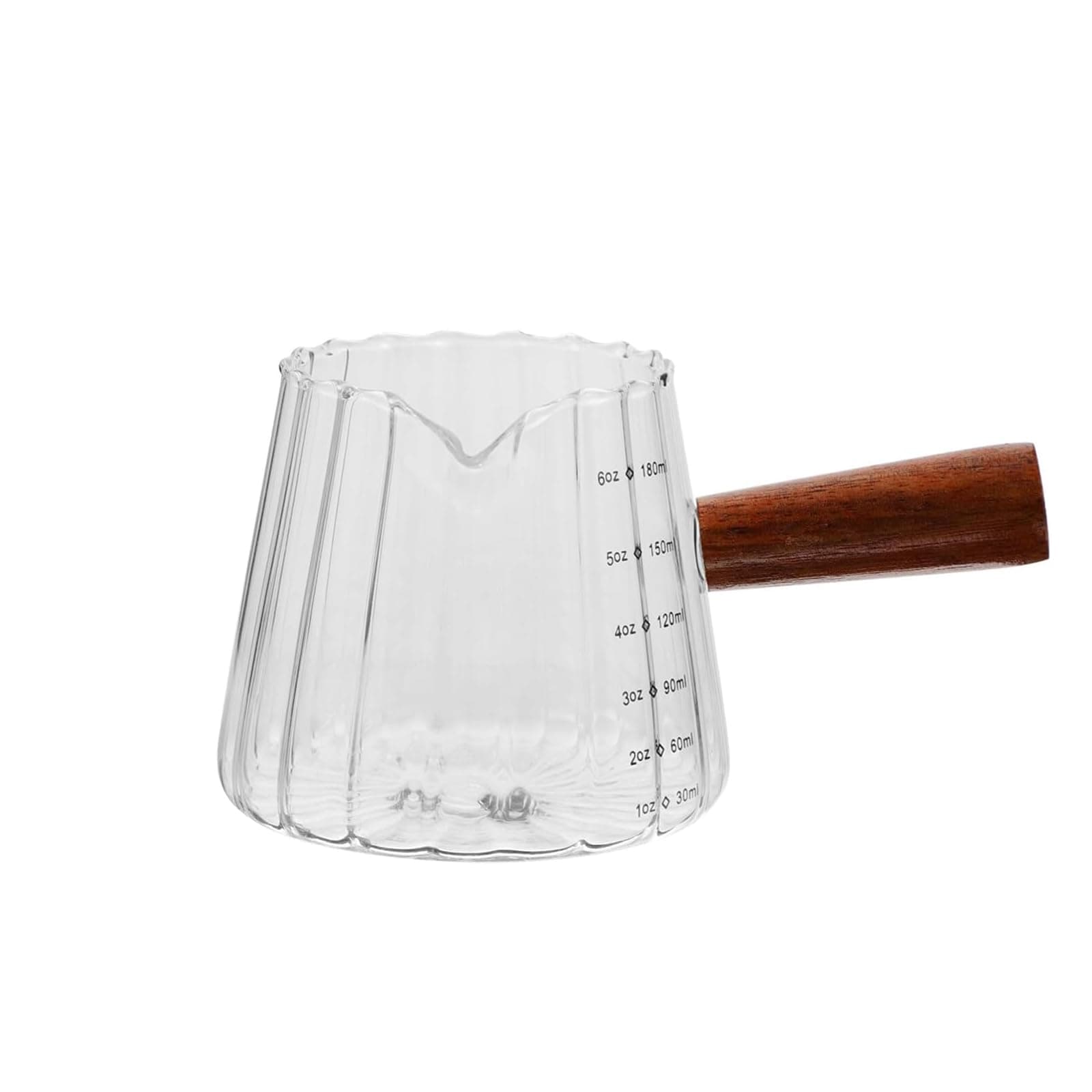 BinaryABC Glass Creamer Pitcher,Tea Pitcher Coffee Milk Creamer Frothing Pitcher Creamer Jug,Espresso Shot Glass,Baking Measuring Cup,180ML, Transparent, B2957