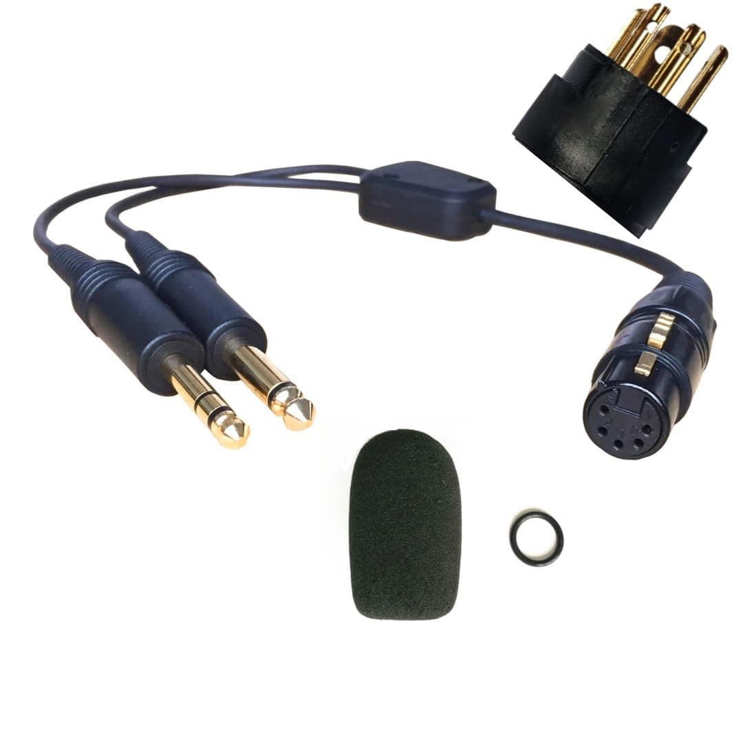 UFQ XLR Aviation Headset Adapter for General Aviation Headset
