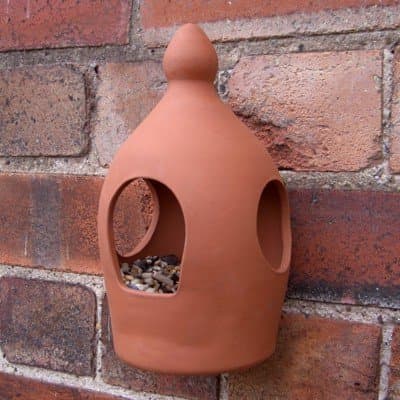 Weston Mill Pottery Terracotta 3-port wall bird feeder