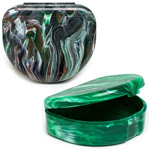 Elegancia Orthodontic Retainer Case 2pk Designer Marble Colors (Designer Wild Crocodile)
