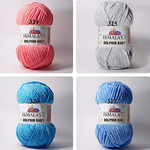 Himalaya Dolphin Baby 4 Skein Knitting Yarn 4x100 Gram (14,11 oz) Baby Blanket amigurumi Yarn Super Bulky 524 yds (324, 325, 326, 327)