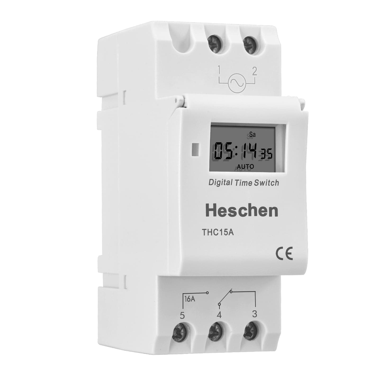 Digital LCD Power Weekly Programmable Timer Relay Switch THC15A AC 220-240V 16 Amp SPST 35mm DIN Rail