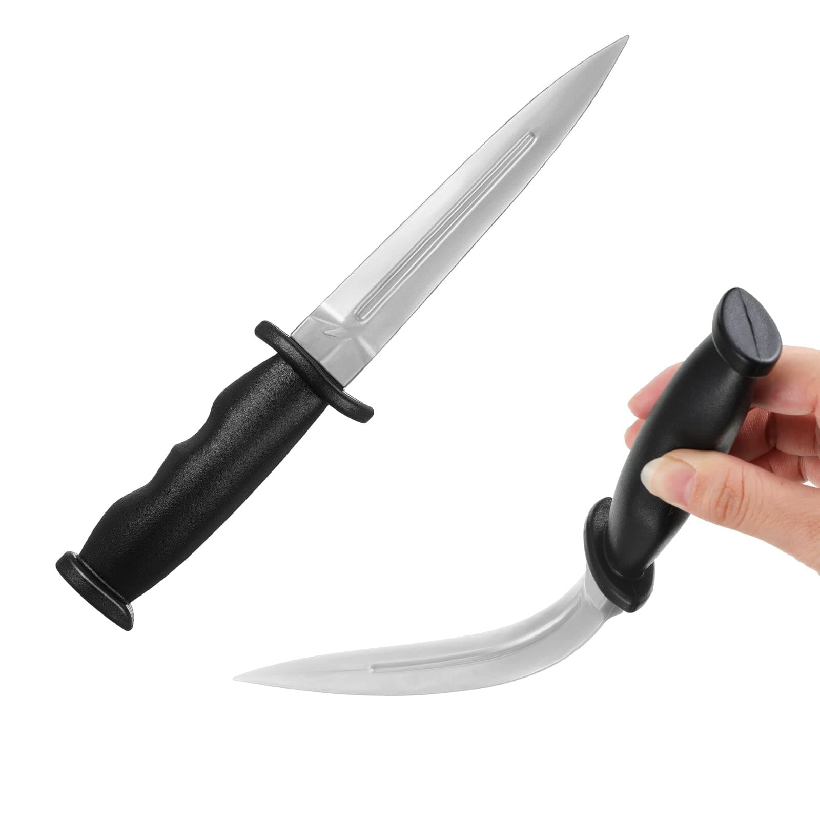 Rubber Training Knife, Pack of 2, White, Martial Arts