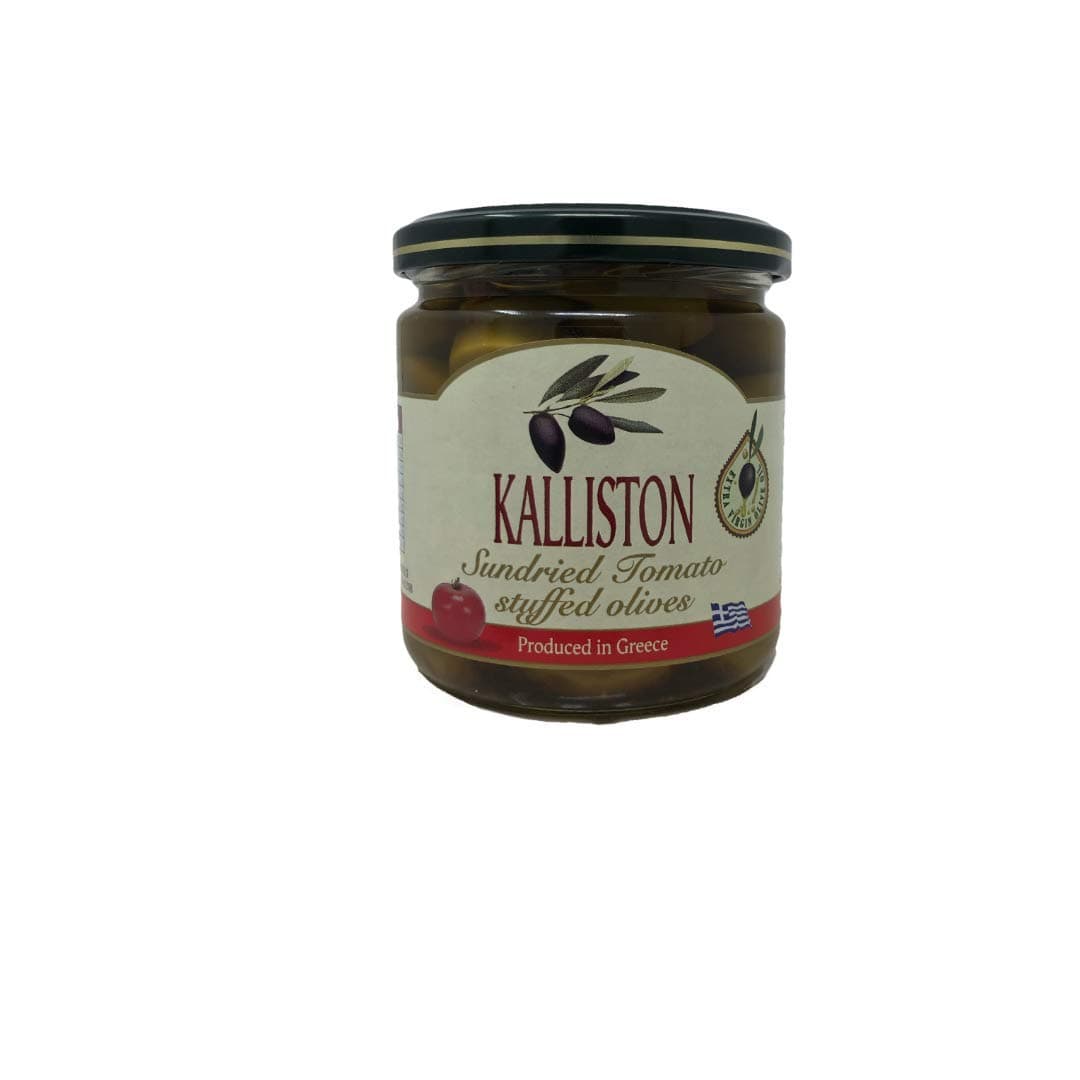 Kalliston Green Olives stuffed with Sundried Tomato imported from Greece
