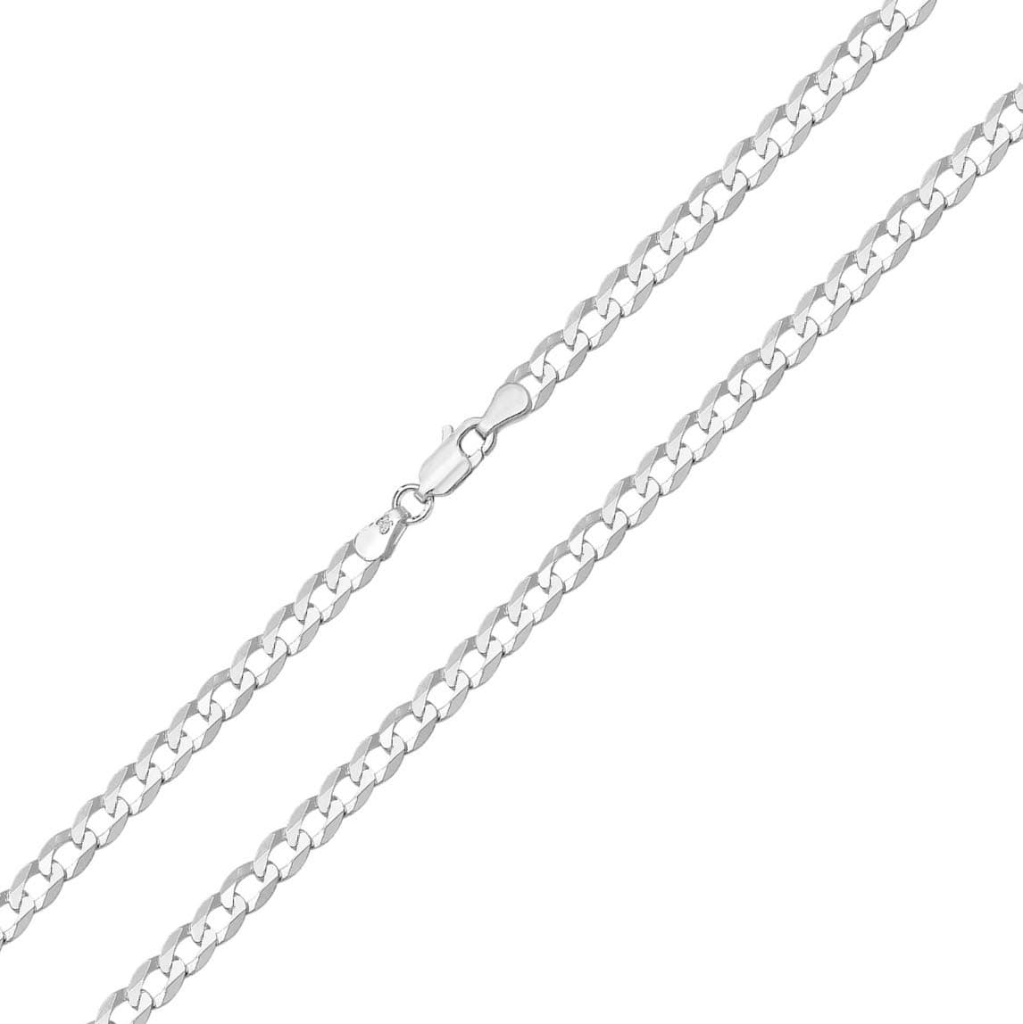 925 Sterling Silver Gents/Men Curb Chain - 41, 46, 51, 56, 61, 66, 71, 76cm WJS14029