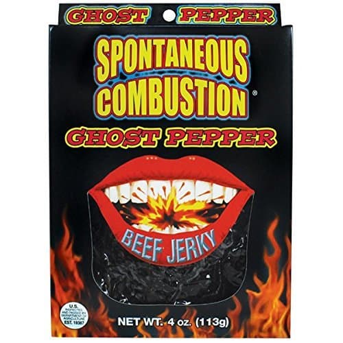 Spontaneous Combustion Ghost Pepper Beef Jerky - 4 Ounces – Premium Quality Spicy Hot Beef Jerky – Try if you Dare!