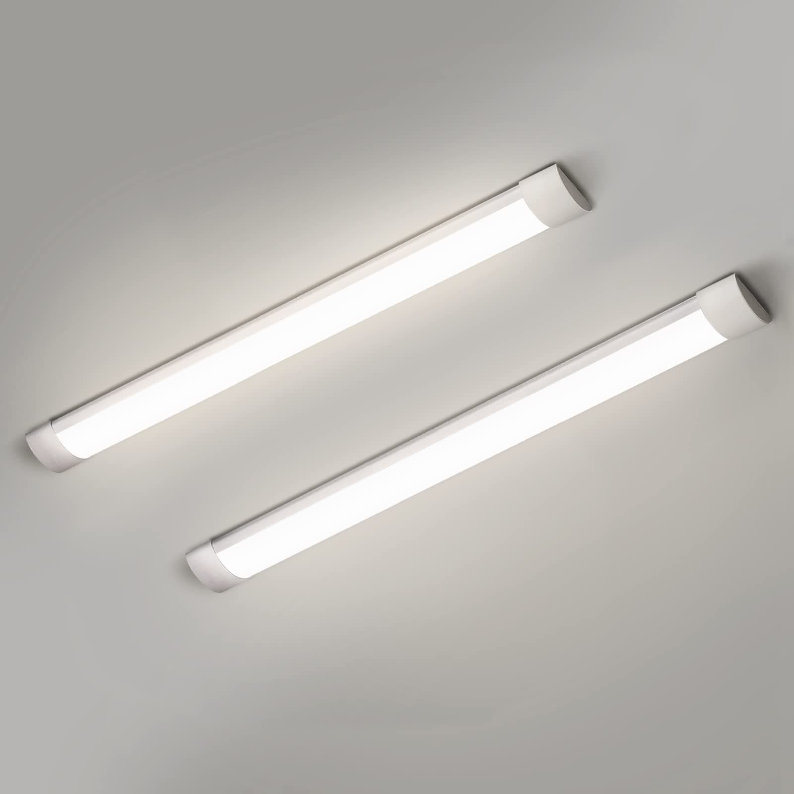 colmeguna 2 Packs 3FT LED Batten Light, Ultra Light Slim Ceiling Surface Moun...