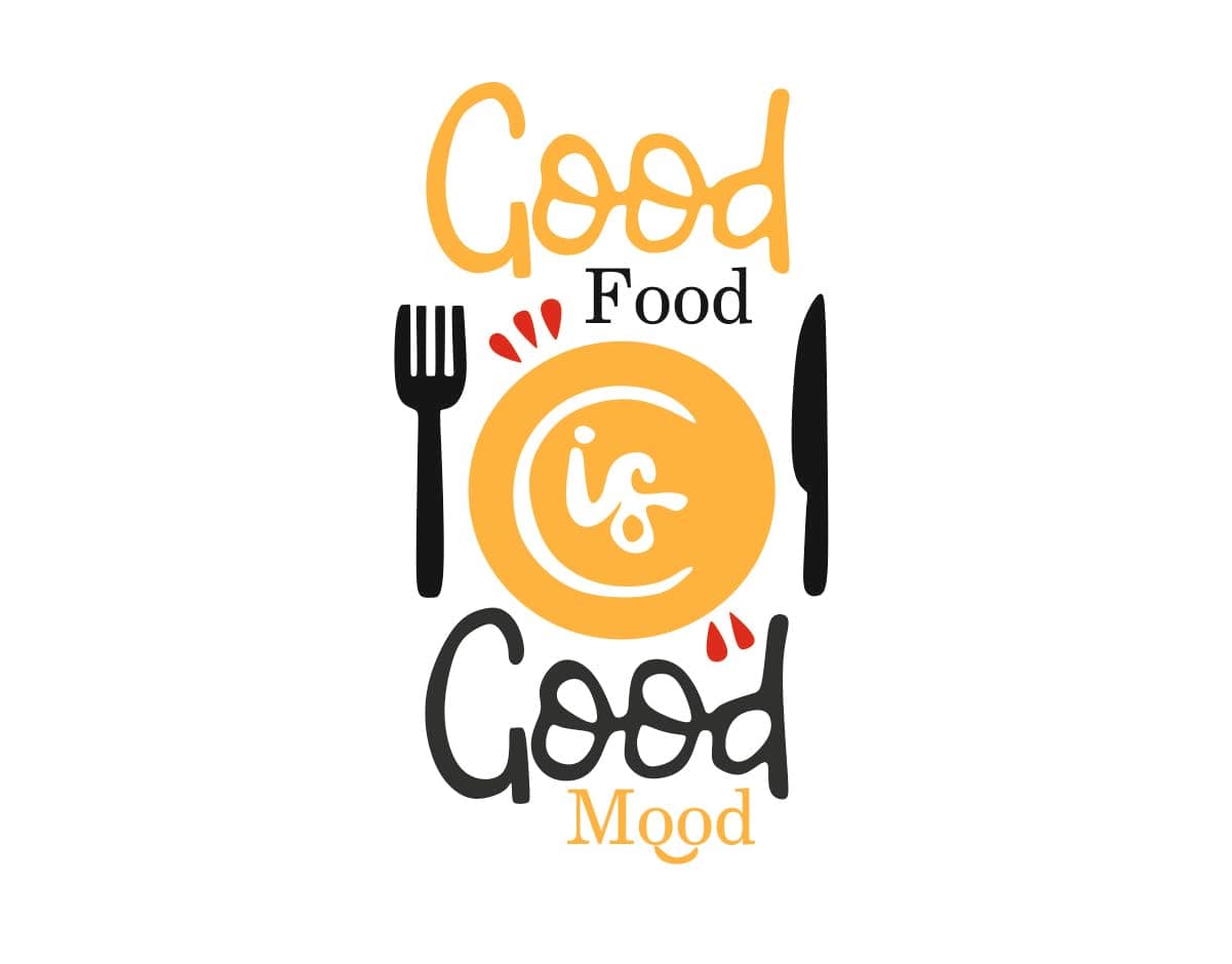 PVC Vinyl Good Food is Good Mood Wall Sticker | Multicolor Kitchen Decal | Self-Adhesive, Standard Size | Perfect for Home Decoration |(Pack of 1)
