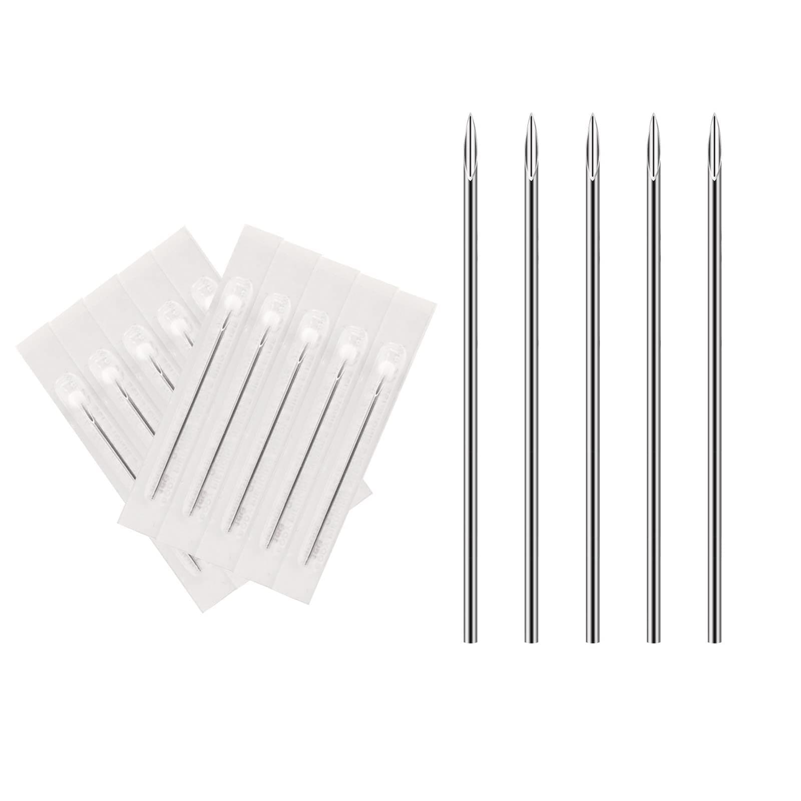 10pcs Piercing Needles 16G Tattoo Accessory Disposable Sterile Body Piercing Needle For Navel Ear Nose Tattoo Supply (16G, 10pcs)