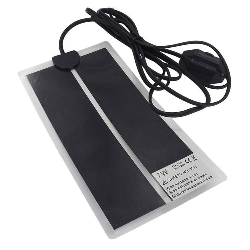 Tbrand Reptile Heating Pad with Temperature Adjustment, 110V 7W Heat Mat for Reptiles Tortoise Snakes Lizard Gecko Hermit Crab Turtle,Under Tank Heating Pad (7W(5.51inch*11inch))