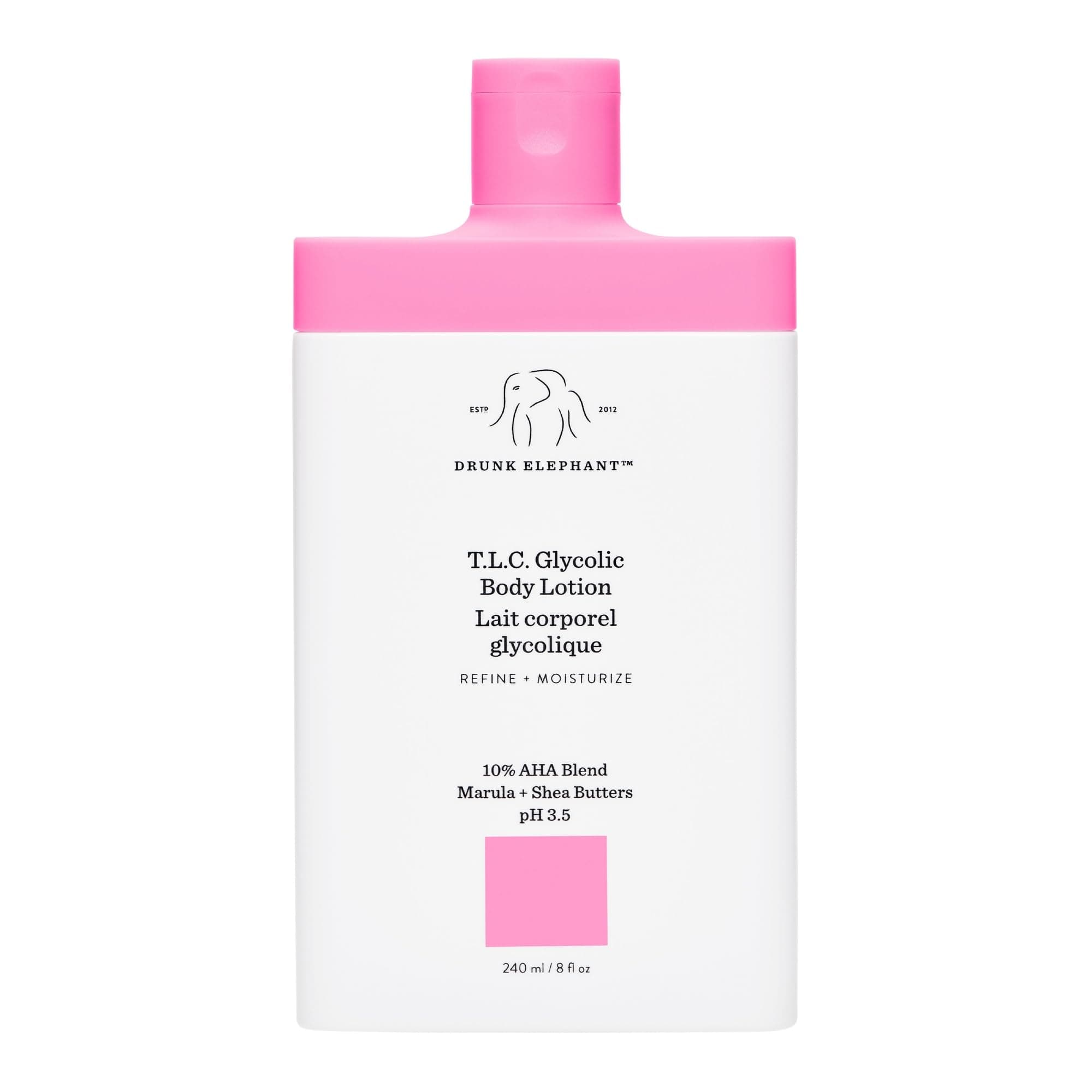 T.L.C. Glycolic Body Lotion - 240 ml/8 fl oz - Lightweight 10% Exfoliating AHA Lotion - Clean Clinical Skincare - Cruelty-Free - Free of Essential Oils, Silicones, and Fragrance
