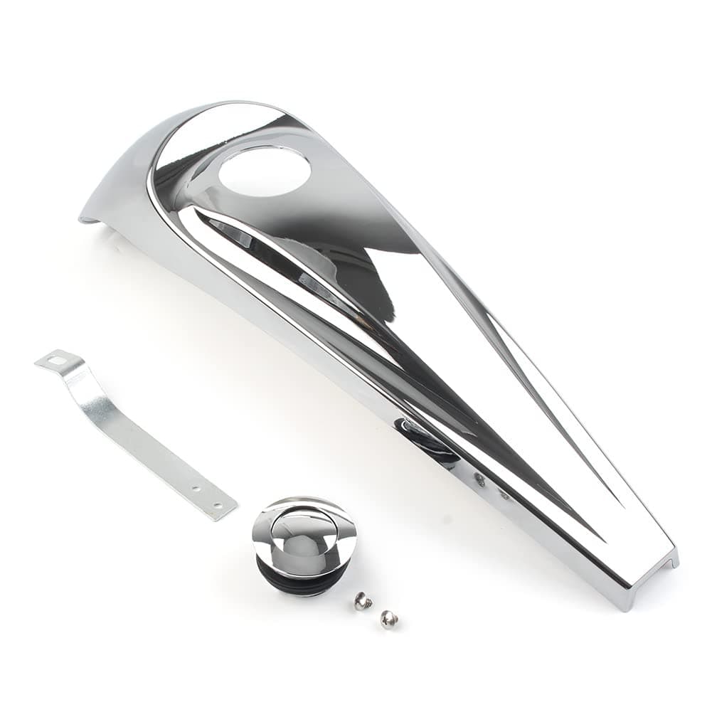 FSFY Motorcycle Smooth Dash Fuel Console with Pop up Gas Tank Cap Covers for Harley Electra Glides, Road Glides, Street Glides & Street Glide Trikes 2008-2022 Chrome