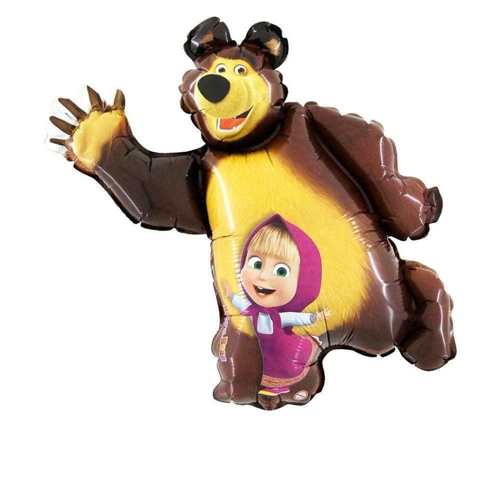 Grabo L164 Supershape foil Balloon 35"-87cm Masha & Bear-NOT Packaged, Multicoloured, Super Shape
