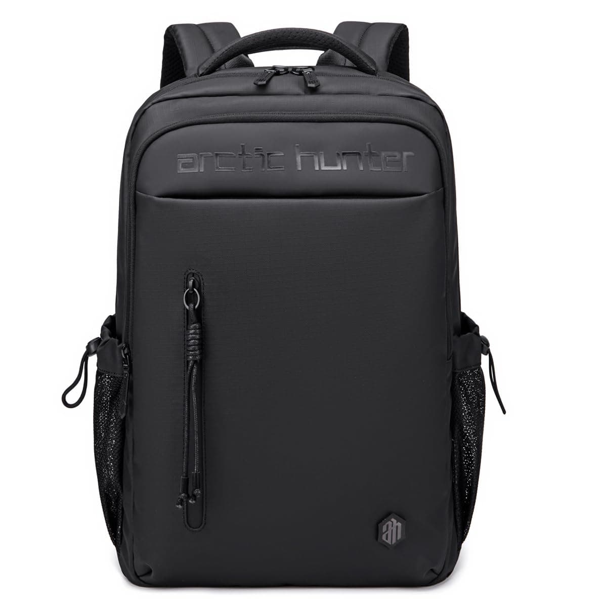 ah arctic hunter Laptop Backpack for Men 21L fit 15.6-inch Laptop Travel Backpack with 10.9-inch Tablet Compartment, Polyester Leather Business Backpack, Zipper Pocket Water-resistant Office Backpack