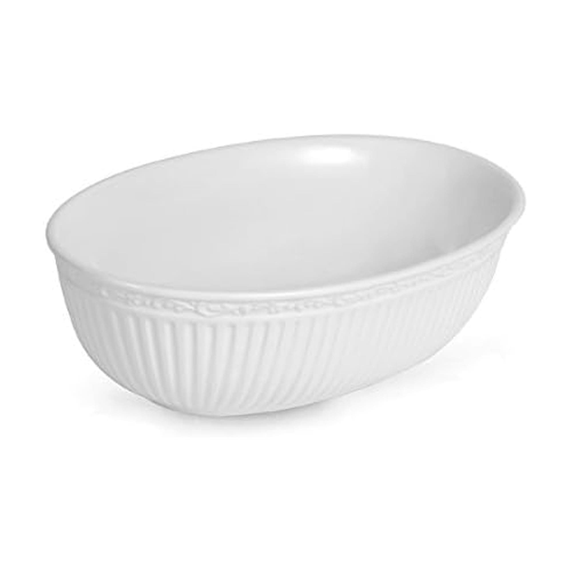 Mikasa Italian Countryside Oval Serving Bowl, 10.5", White