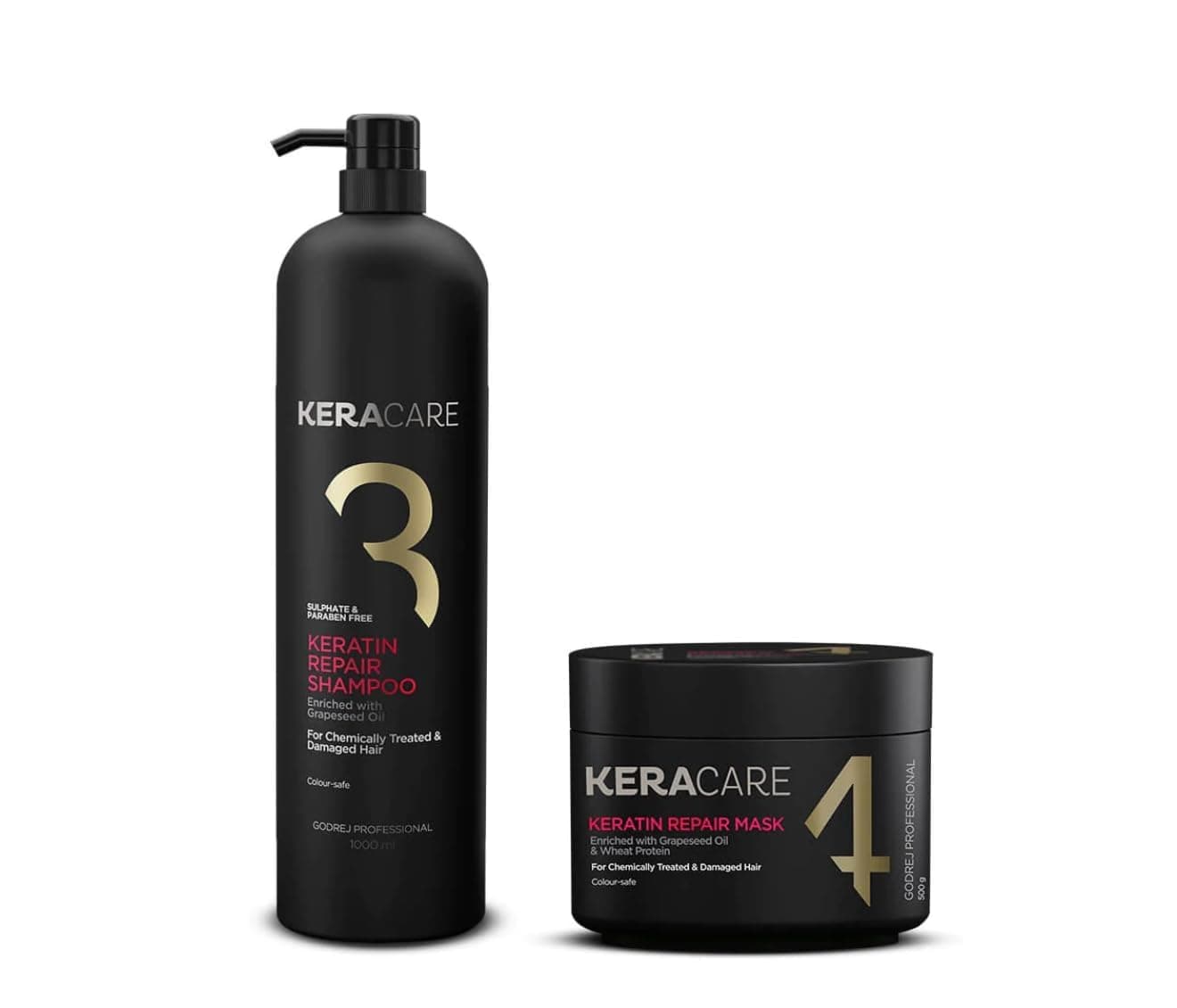 Keracare Keratin Repair Shampoo 1000ML & Repair Mask 500GM (Combo)