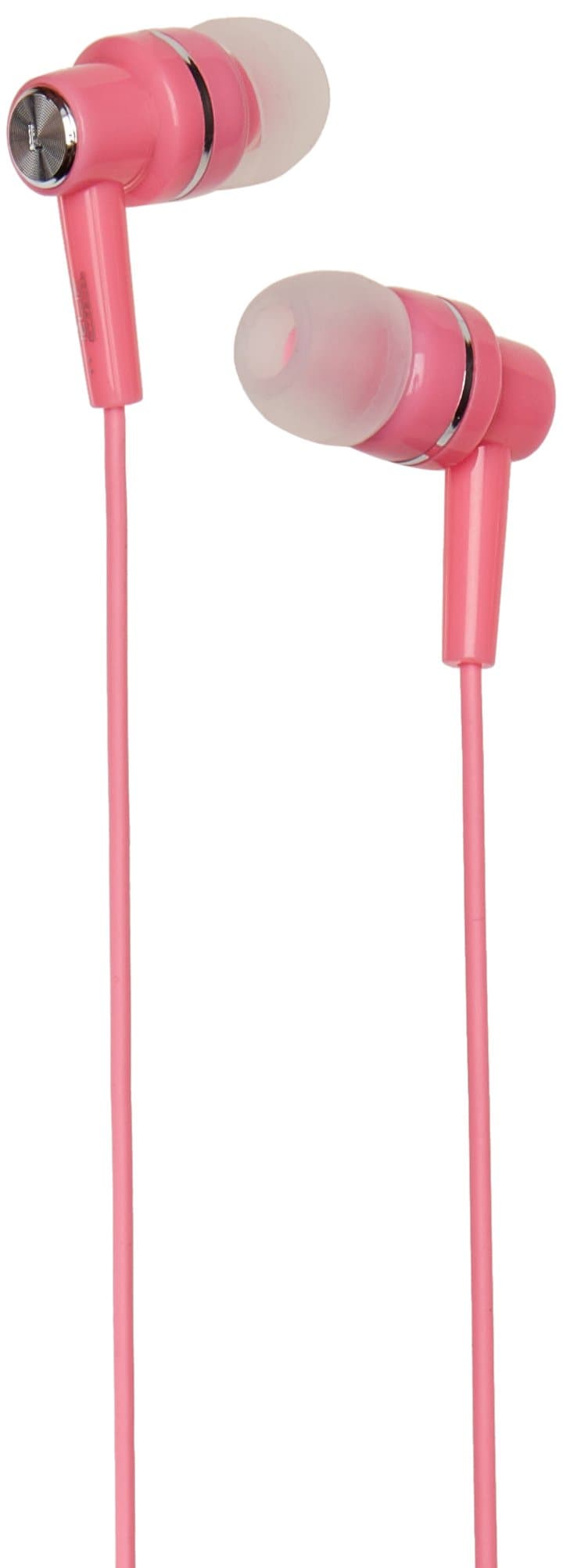 KoolBuds Stereo Earphones- in-Ear with High Fidelity Sound and 15mm Speaker Drivers for Crisp Clear Sound- 3.5mm Connector- Pink Color