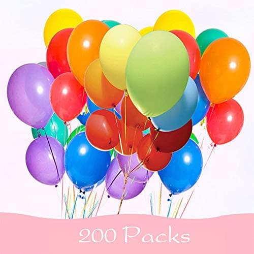 200 Pieces Assorted Colored Balloons Bulk ,12 Inches Latex Helium Balloons for Birthday Party Decorations Wedding Decorations Arch Supplies