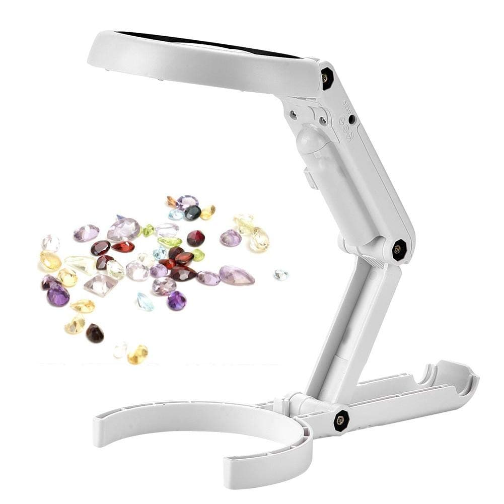 Magnifying Glass with Light, Acrylic Handheld and Table Magnifying Glass 8 LED Illuminated Lighted Magnifier for Macular Degeneration, Seniors Reading, Soldering, Inspection, Coins, Jewelry, Exploring