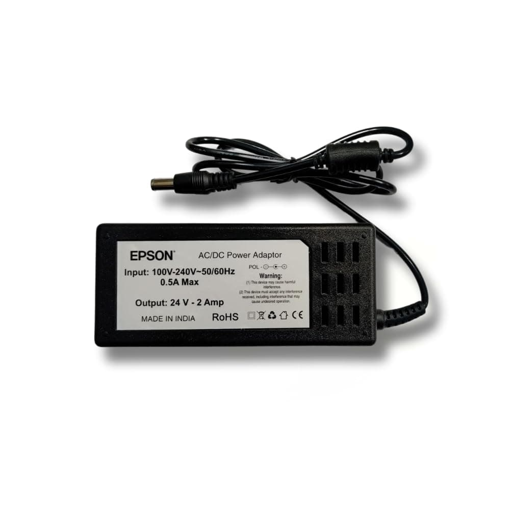 (SAK00141) Hi-Lite Essentials 24V Charger Adapter Compatible for Epson Workforce ES-400 II ES-500W II ES-500WR DS-530, DS-410, Fujitsu SP-1120N & SP-1130N Document ADF Scanner
