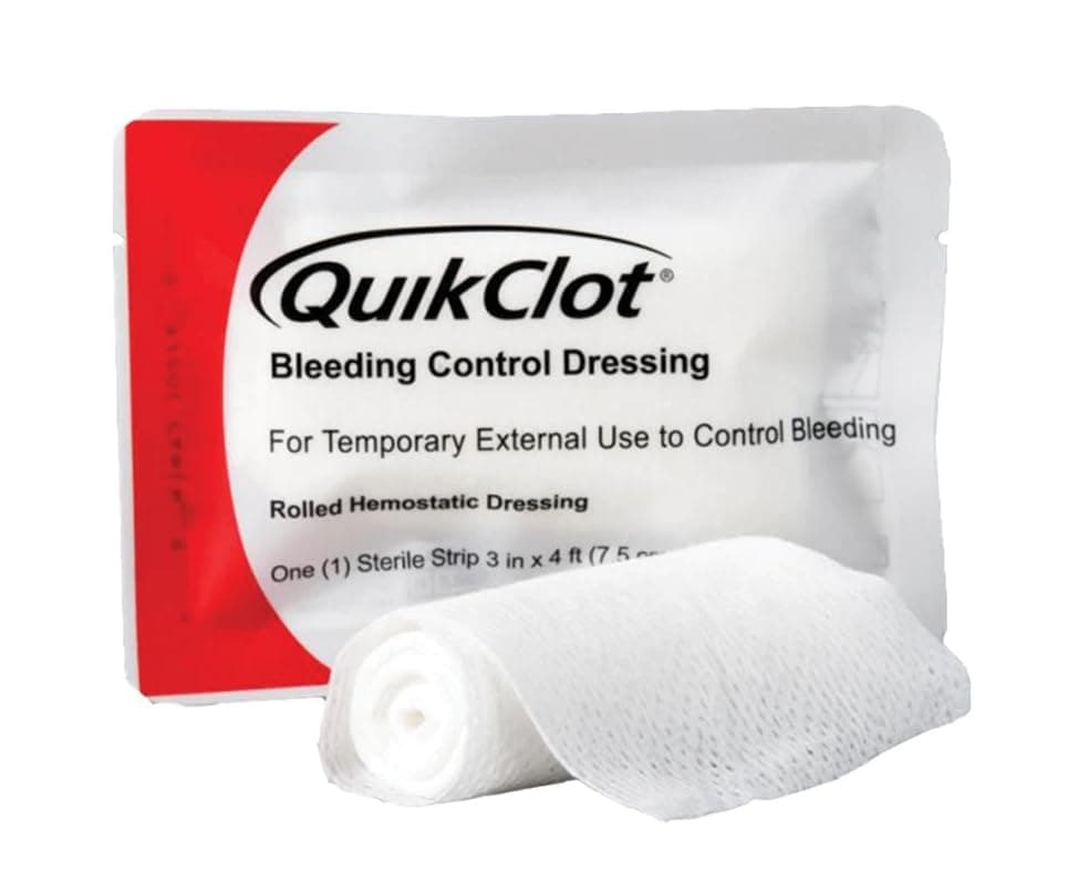 Lightning X Products QuikClot® Clotting Gauze | Bleeding Hemmorhage Control Dressing 3" 48" (4ft) by Telefle | Public Access Hemostatic