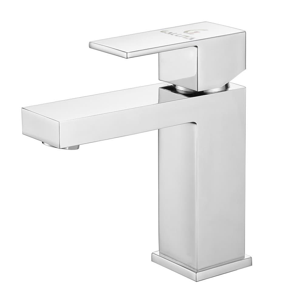 Galliya Modern Single Handle Bathroom Sink Faucet with Solid Brass and Supply Hose, Chrome-1