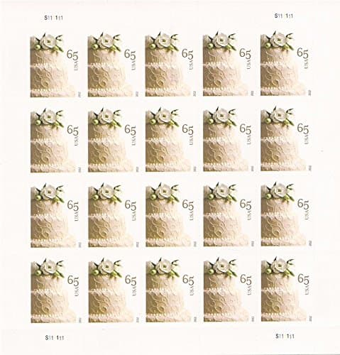 Wedding Cake Sheet of 20 X 65 Cent Stamps Scott 4602 By USPS