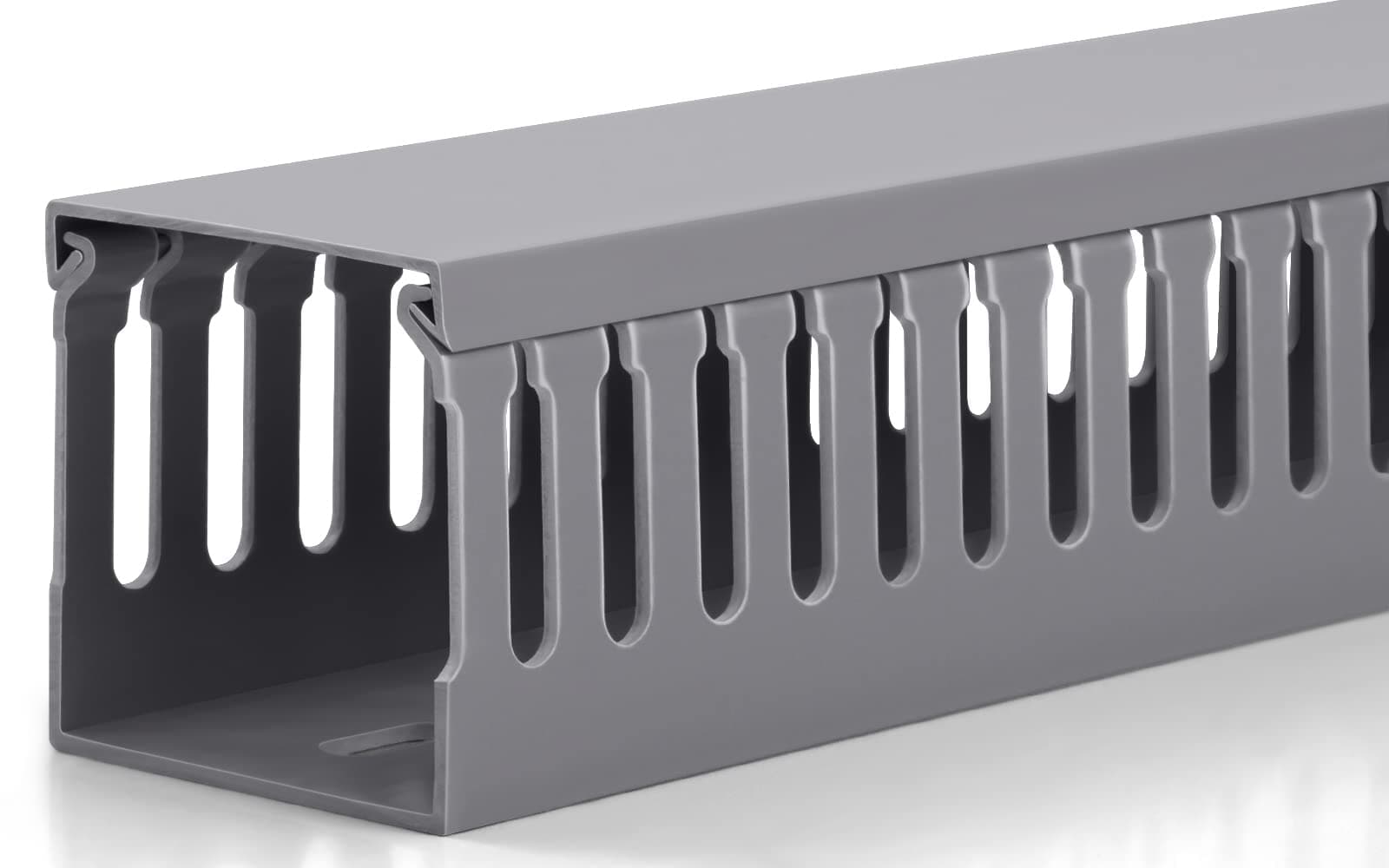 2x2in Server Rack Cable Management Kit - 6.6FT PVC Cable Duct Raceway, Open Slot Wire Raceway for Desk or Under Computer, Grey