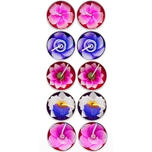 Gifts and More Gifts Assorted Flower Scented Tealight Candles Handcrafted Pack of 10