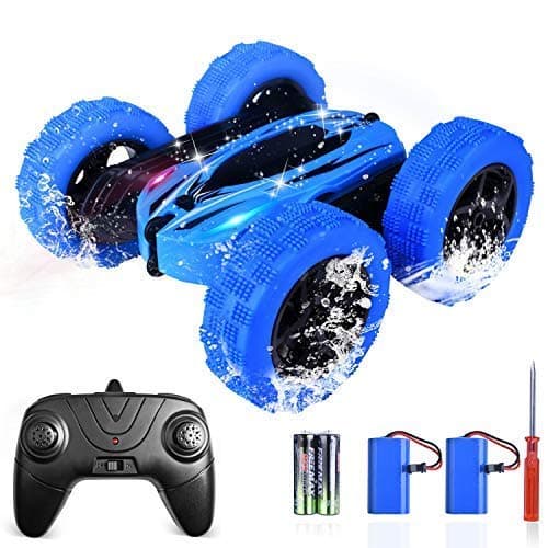 BONROB RC Stunt Car, Toys Remote Control Racing Car with Double Sided 360°Flips Control Tracks 4WD Off Road Truck for Kids and Adults GD828 (Two USB Rechargeable Batteries for Car)